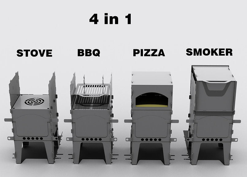 4-in-1 Stove BBQ Pizza Oven Smoker