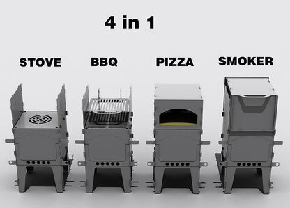 4-in-1 Stove BBQ Pizza Oven Smoker